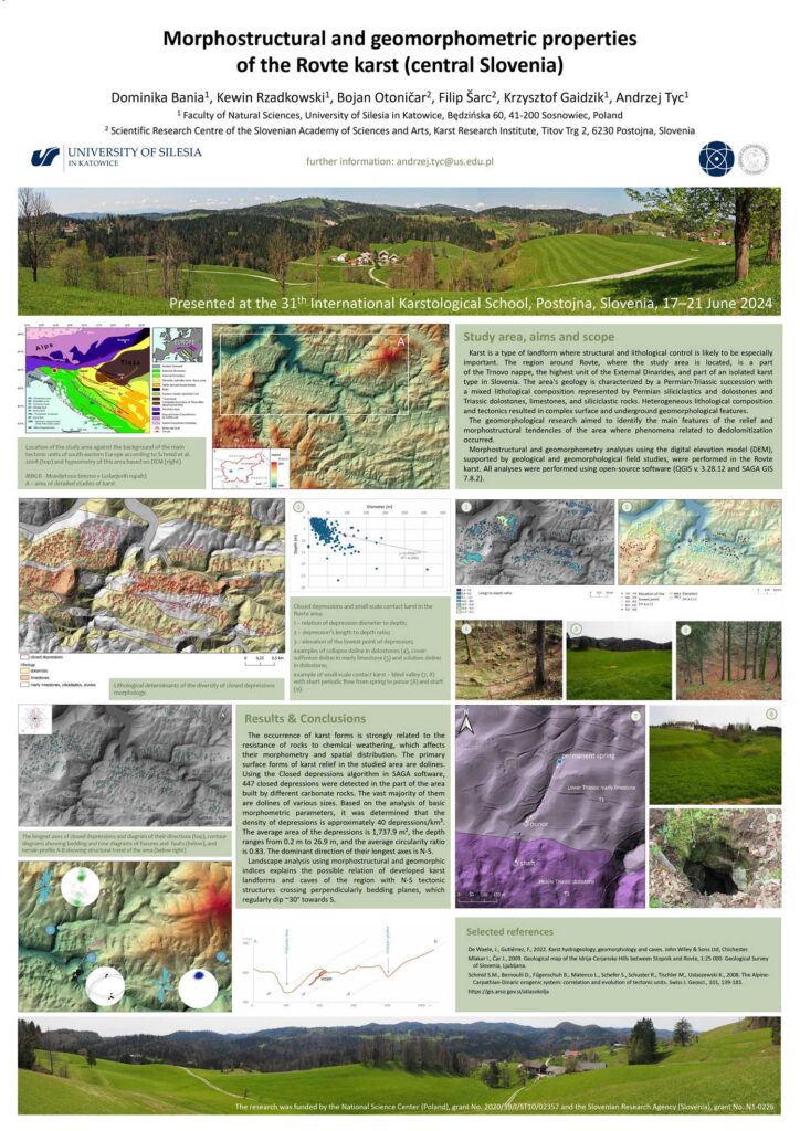 Dominika BANIA, Kewin RZADKOWSKI, Bojan OTONIČAR, Filip ŠARC, Krzysztof GAIDZIK, Andrzej TYC Morphostructuraland geomorphometricpropertiesof the Rovtekarst(central Slovenia)